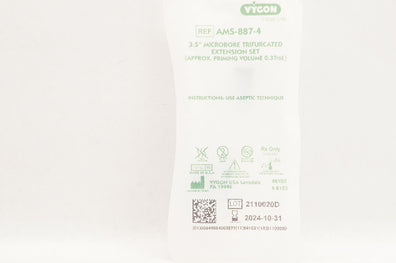Vygon AMS-887-4 Microbore Trifurcated Extension Set 3.5inch Prim.Vol. 0.37mL